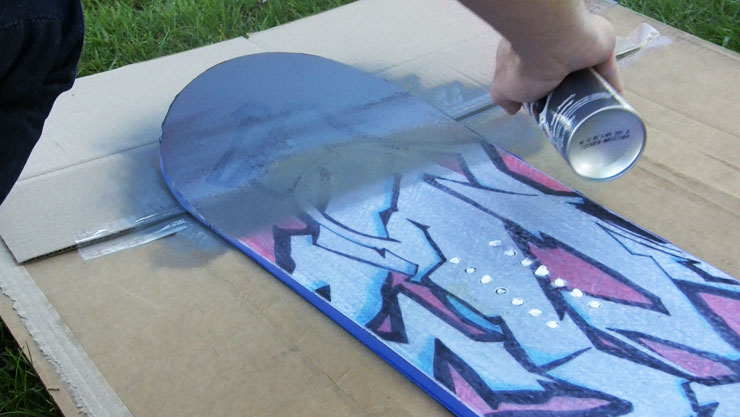 Apply primer to Blank Snowboard