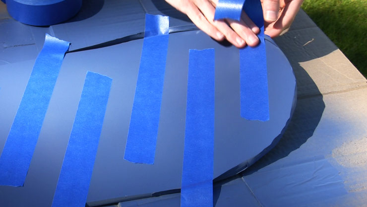 Apply tape on Blank Snowboard for design