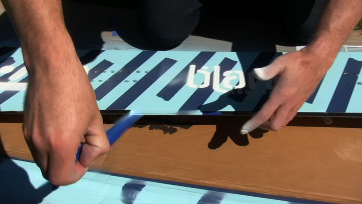 Remove Tape from Blank Snowboard